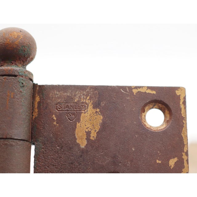 Traditional Set of Stanley 5 X 5 In. Cast Iron Ball Bearing Door Hinges For Sale - Image 3 of 6