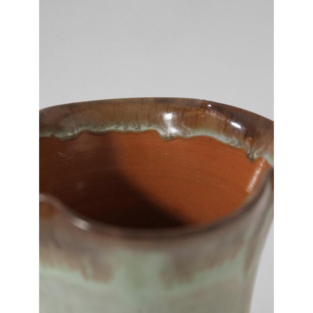 1930s Art Deco Turquoise Ceramic Vase by Christer Heijl, Sweden, 1930s For Sale - Image 5 of 6