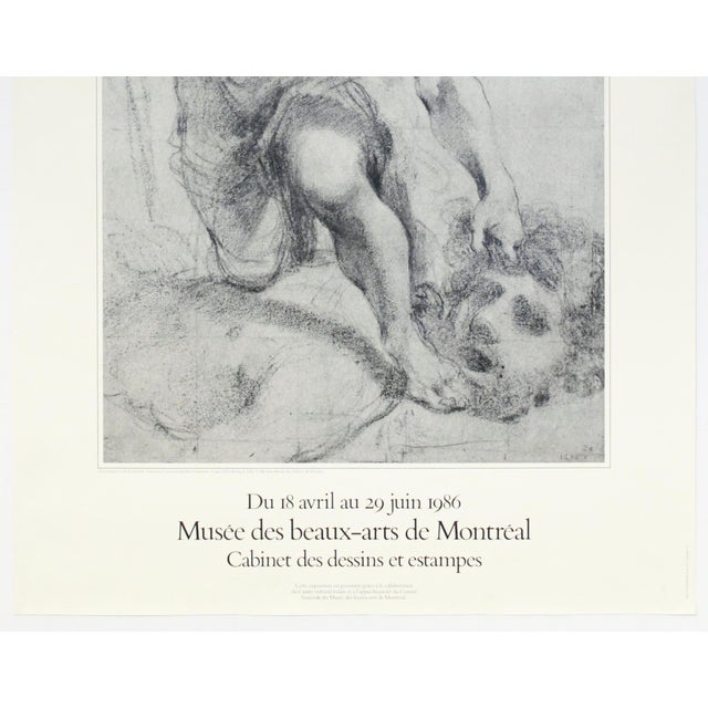 Illustration 1986 Vintage Canadian Exhibition Poster - Dessins Italiens Du XVIIe Siècle Du Musée Des Offices De Florence, Musée Des Beaux Arts De Montréal For Sale - Image 3 of 3