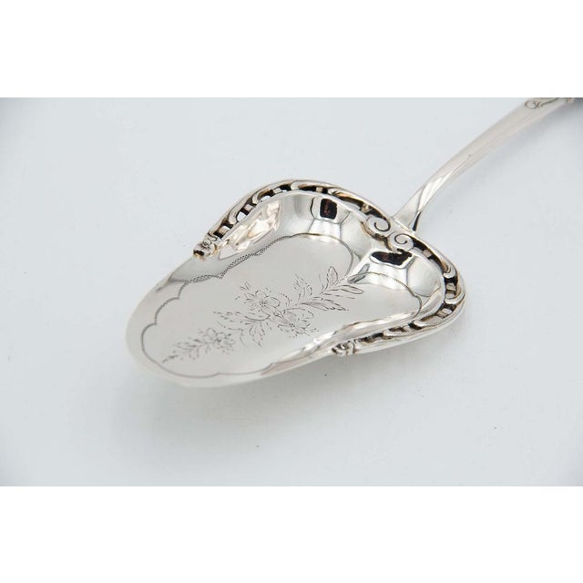 Embossed Silver Dessert Spatula For Sale - Image 3 of 4