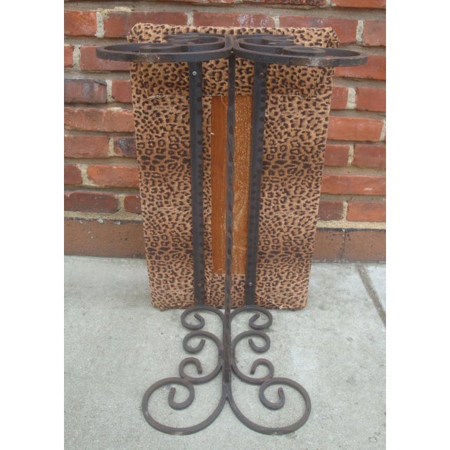 Iron Scroll Bench Spanish Mission Arts and Crafts For Sale - Image 9 of 10