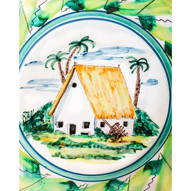 1960s Large Vintage Hand Painted Italian Ceramic Bowl For Sale - Image 5 of 9