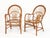 Gorgeous pair of mid-century armchairs entirely made of bamboo, curved rattan and hand-woven wicker. These charming...