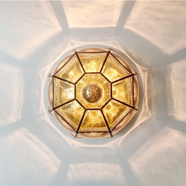 1970s Limburg Mid-Century Modern Glass Flush Mount/Ceiling Light or Wall Light/Sconce For Sale - Image 6 of 11