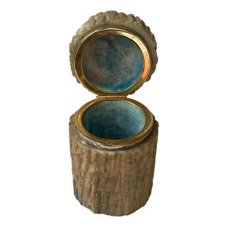 Vintage Italian Alabaster Stone Trinket Box by Romano Bianchi, 1970s For Sale