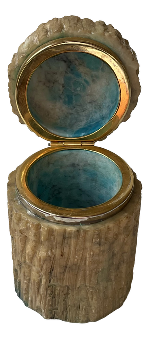 Vintage Italian Alabaster Stone Trinket Box by Romano Bianchi, 1970s