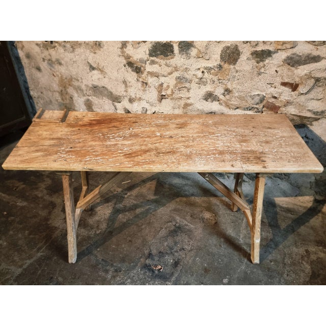 Antique French Wash Table or Desk in Chestnut and Poplar, 1900s For Sale - Image 11 of 17