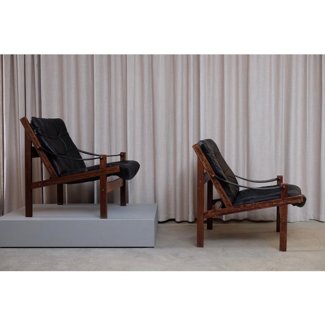 Mid-Century Modern Set of Hunter Easy Chairs by Torbjørn Afdal for Bruksbo, 1960s For Sale - Image 3 of 11