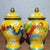 Chinese Pair of Vintage Chinese Yellow Cloisonné "Dragon & Phoenix" Ginger Jars - 1310g For Sale - Image 3 of 9
