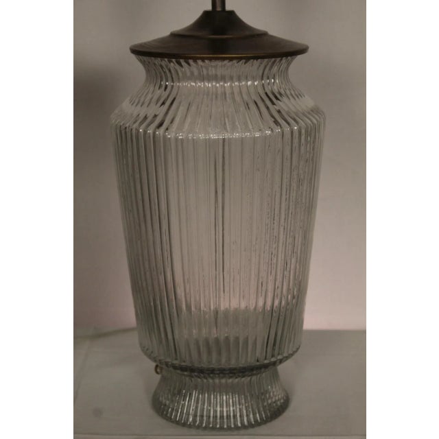 Translucent Mid 20th Century Modern Reeded Translucent Lamps - a Pair For Sale - Image 12 of 14