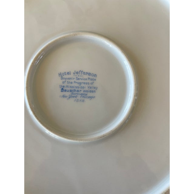 1912 Vintage Hotel Jefferson Souvenir Service Plate For Sale - Image 4 of 6