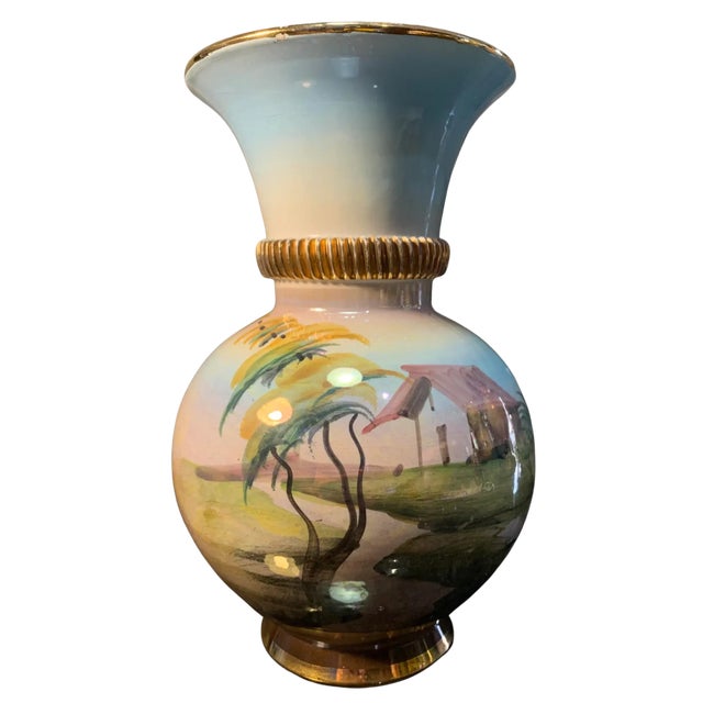 Ceramic Italian Porcelain Vase Lakeside House For Sale - Image 7 of 18