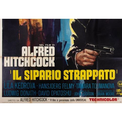 Vintage Il Sipario Strappato Torn Curtain Poster, 1966 For Sale - Image 3 of 5