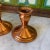 Beautiful pair of classic copper candleholders. Perfect for any tabletop space and for the interior designer.