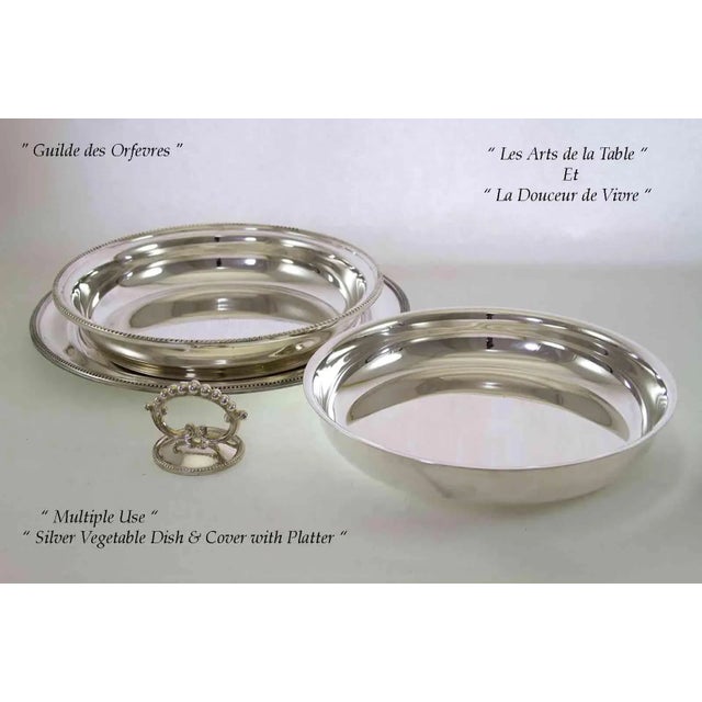 Metal New 1970s Silverplate Dinner Service Imperial Suite of 15 Piece Matching Set With Bead Applied Border For Sale - Image 7 of 13