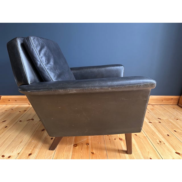 Mid-Century Danish Leather Lounge Chair, 1964 For Sale - Image 4 of 13