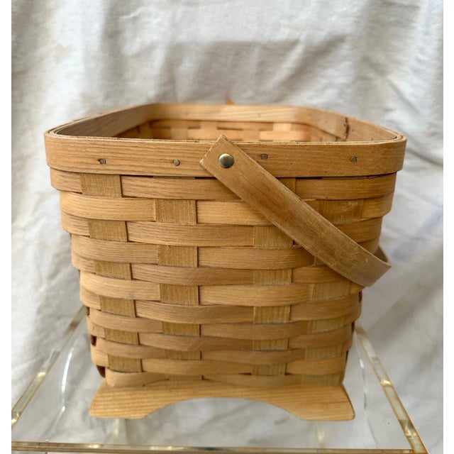 2000 - 2009 Vintage Peterboro Basket Co. Handwoven Gathering Basket For Sale - Image 5 of 6