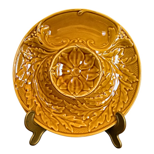 Gien Majolica Artichoke Plates from Gien, 1950, Set of 4 For Sale - Image 4 of 8
