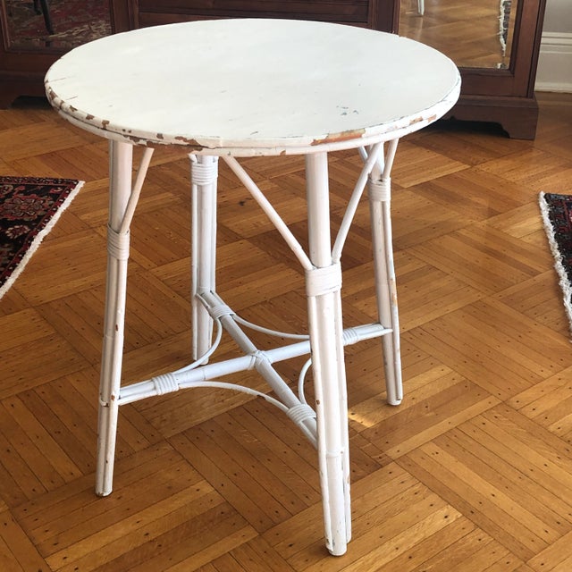 Antique Painted Bamboo Side Table For Sale - Image 12 of 13