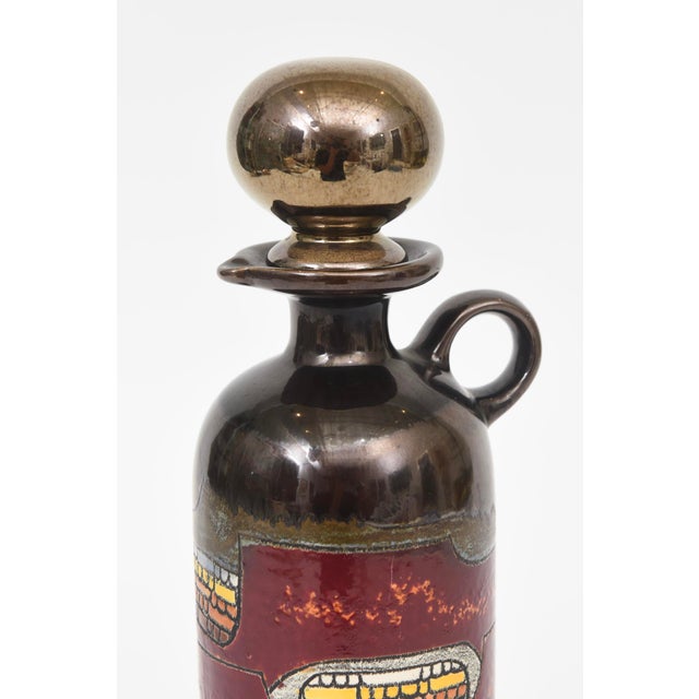 Abstract Signed Glazed Ceramic Object Decanter by Vega Abstract For Sale - Image 3 of 12