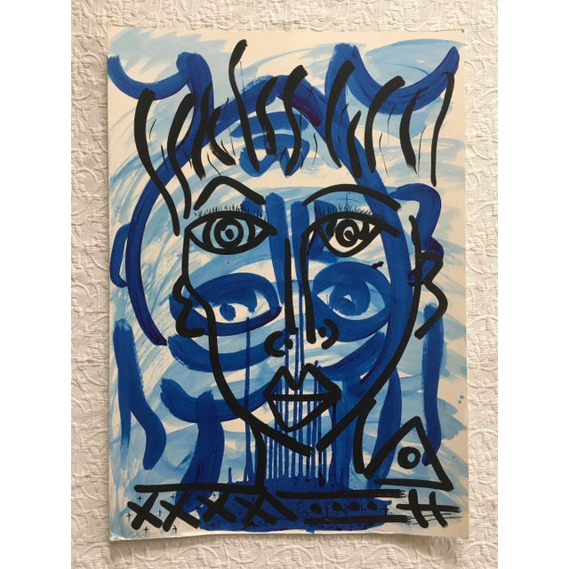 Peter Keil Abstract Portrait Painting - Iconic Blues For Sale - Image 9 of 9