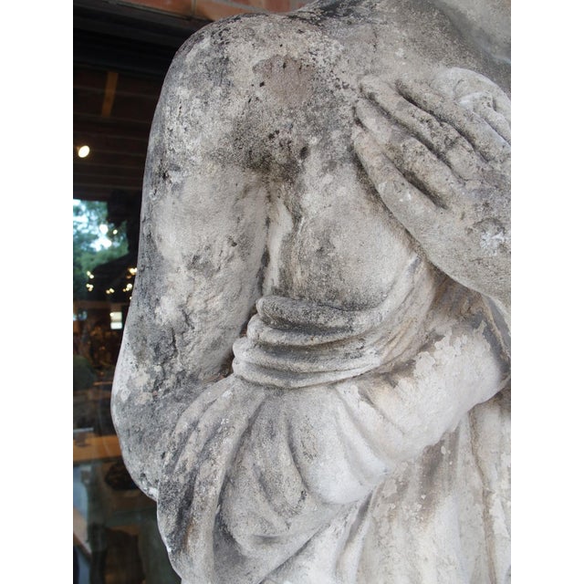 Large Carved Limestone Garden Statue From a Property in Nice, France, Circa 1860 For Sale - Image 10 of 15