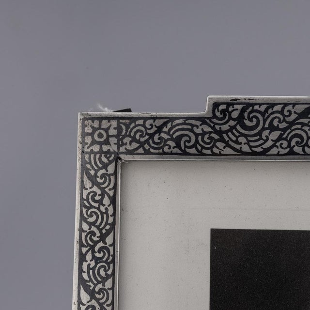 Metal Silver & Niello Photo Frame, Bangkok, 1957 For Sale - Image 7 of 16
