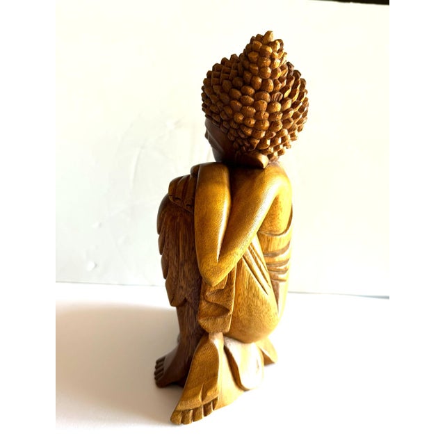 Wood Carving of "Resting Buddha" From Bali For Sale - Image 4 of 14