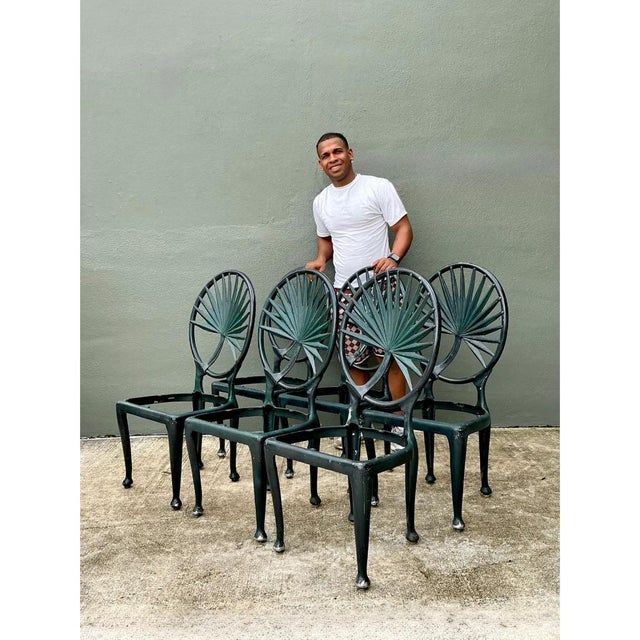 Vintage Palm Frond Outdoor Dining Chairs - Set of 6 For Sale - Image 12 of 12