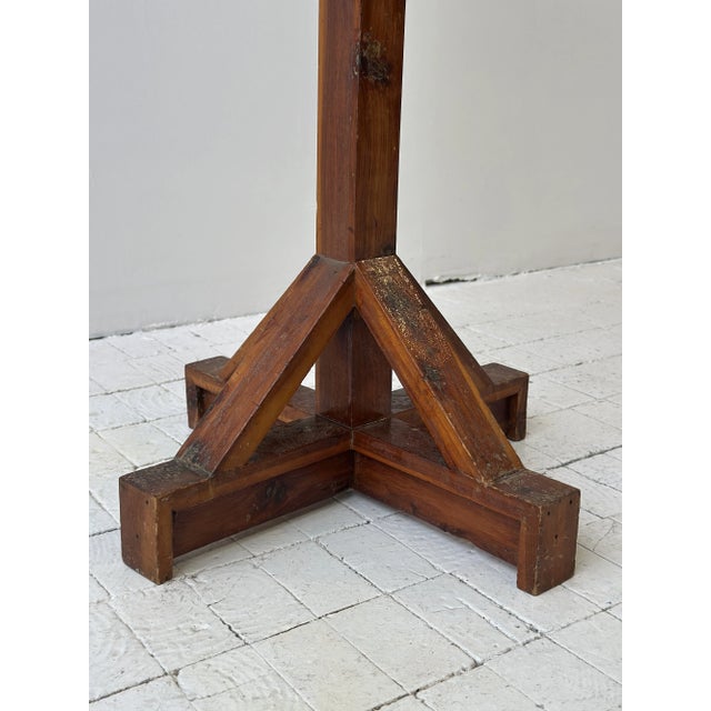 Vintage Constructivist Parquetry Tiered Wood Pedestal Stand, Circa 1940s-50s For Sale - Image 16 of 18