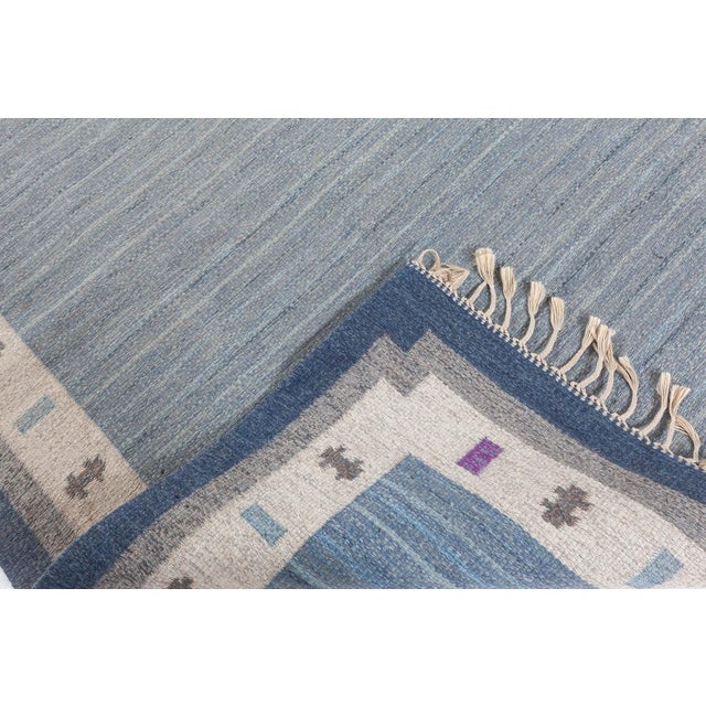 Doris Leslie Blau Vintage Swedish Flat Woven Rug by Ingegerd Silow For Sale In New York - Image 6 of 9