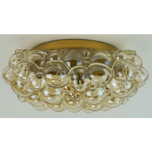 Metal Large Mid-Century Modern Bubble Amber Glass Ceiling Light, 1960s For Sale - Image 7 of 15