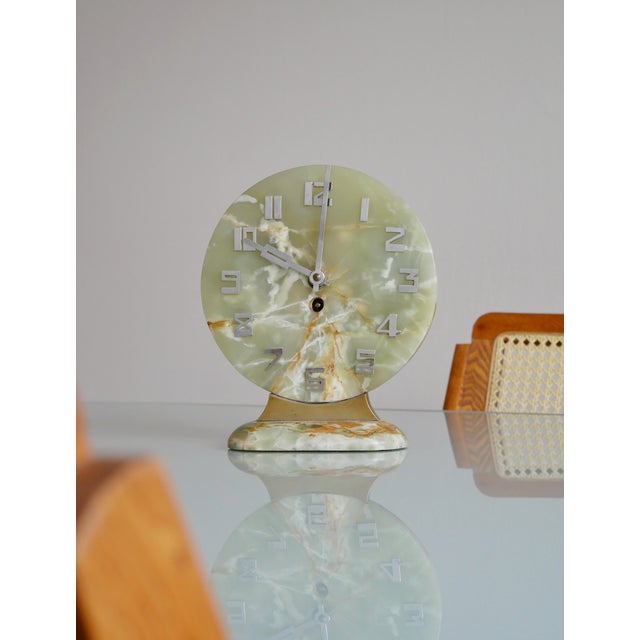Metal Vintage Art Deco Table Clock, 1930s For Sale - Image 7 of 7
