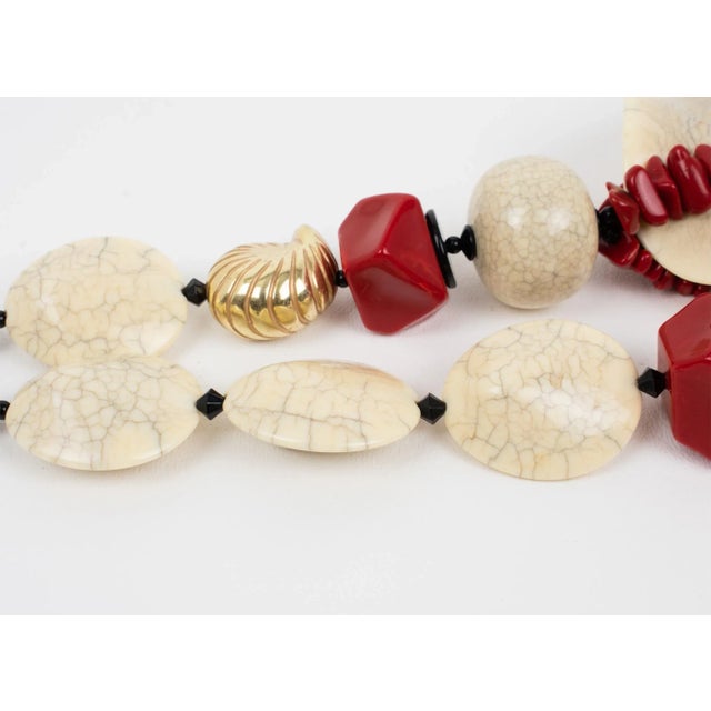 Angela Caputi Japanese Inspired Oversized Resin Necklace With Faux-Ceramic Beads For Sale In Atlanta - Image 6 of 10