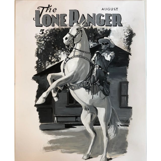 Original Stephen Heigh Illustration Painting “The Lone Ranger” Signed For Sale In Philadelphia - Image 6 of 6