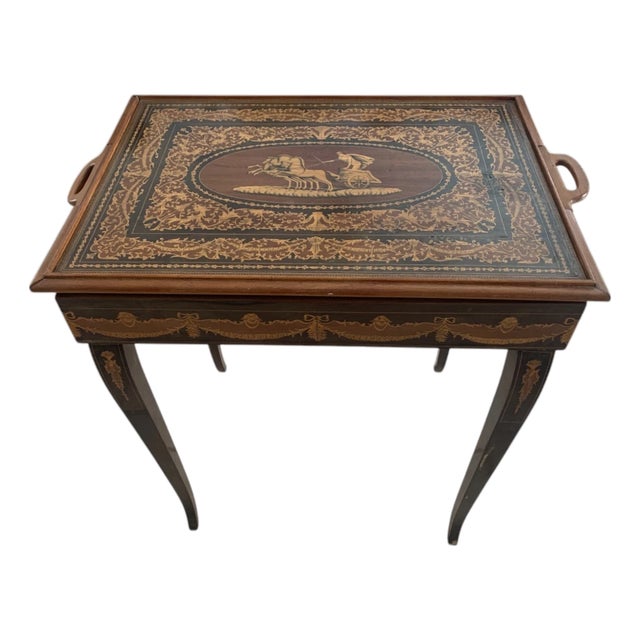 French Art Deco 1940's Marquetry Roulette Game Table For Sale