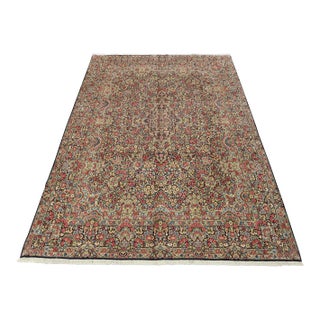 Kerman Rug 9’9” X 13′ Blue Wool Vintage Traditional Hand-Knotted Carpet For Sale