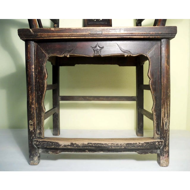 1800s Antique Chinese High Back Armchairs- a Pair For Sale - Image 4 of 12