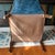 Cornflower Blue Mid-Century Modern Cane-Sided Tufted Armchair in Slate Blue Textured Chenille For Sale - Image 8 of 9
