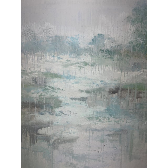 2020s Impressionistic Landscape With Drip Technique For Sale - Image 5 of 12