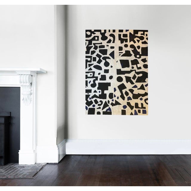 Large Contemporary Abstract Painting in Black & White by Christopher Shoemaker 8 Ft. X 6 Ft. Unstretched For Sale - Image 9 of 9