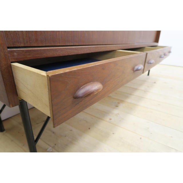 Teak Sideboard with Sliding Doors and Drawers, 1960s For Sale - Image 9 of 11