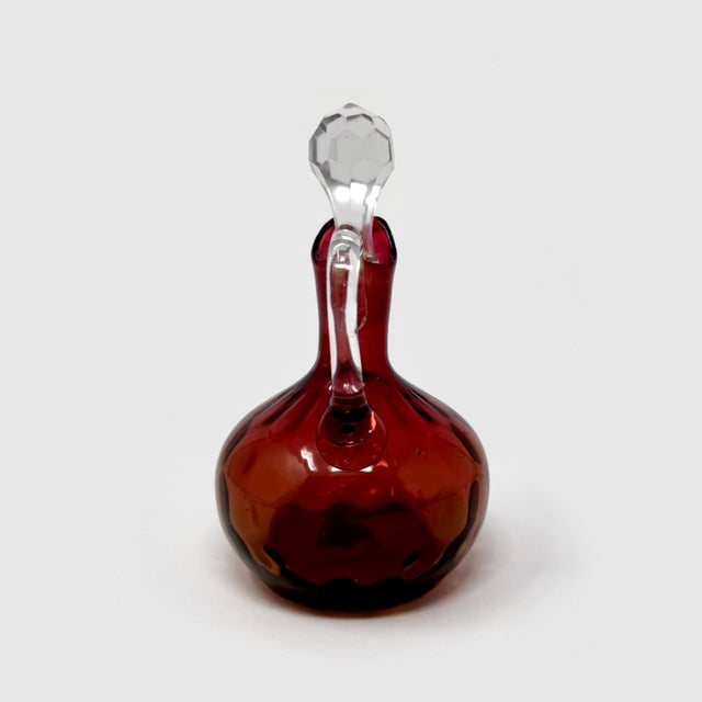 Antique Victorian Amberina Glass Coinspot Cruet Applied Handle Polished Pontil For Sale - Image 4 of 8