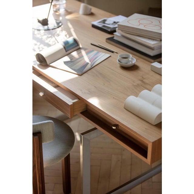 Stainless Steel and White Stained Oak Office Desk by Bodil Kjaer for Karakter For Sale - Image 6 of 13