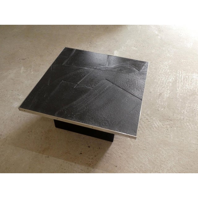 Plastic Chrome-Plated Metal and Black Resin Coffee Table, 1970 For Sale - Image 7 of 8