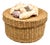 Vintage Woven Basket Box With Seashell-Adorned Lid — Coastal / Bohemian For Sale