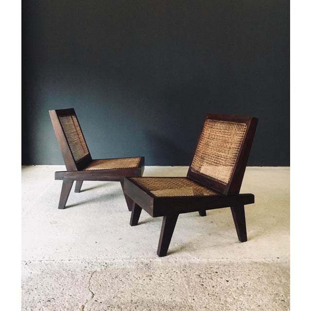 Low Modernist Folding Chairs by Pierre Jeanneret for Chandigarh, India, 1960s, Set of 2 For Sale - Image 6 of 18