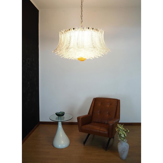 Large Murano Glass Chandelier with 100 Clear Felci Glasses, 1990s For Sale - Image 14 of 18