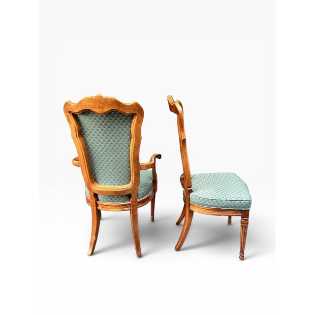 White Furniture 1980s White Furniture Co. Green Dining Chairs - Set of 8 For Sale - Image 4 of 12