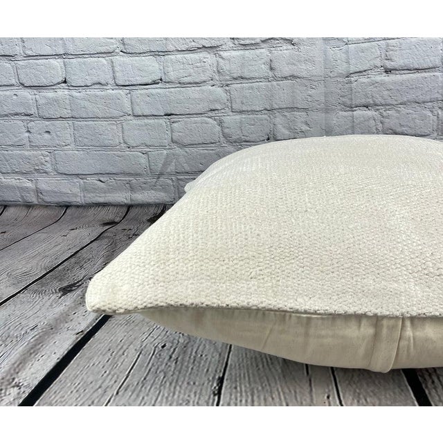 20 x 20 Hemp Pillow Turkish Cushion Natural Grayish White Pillow Cushion Cover For Sale - Image 4 of 4